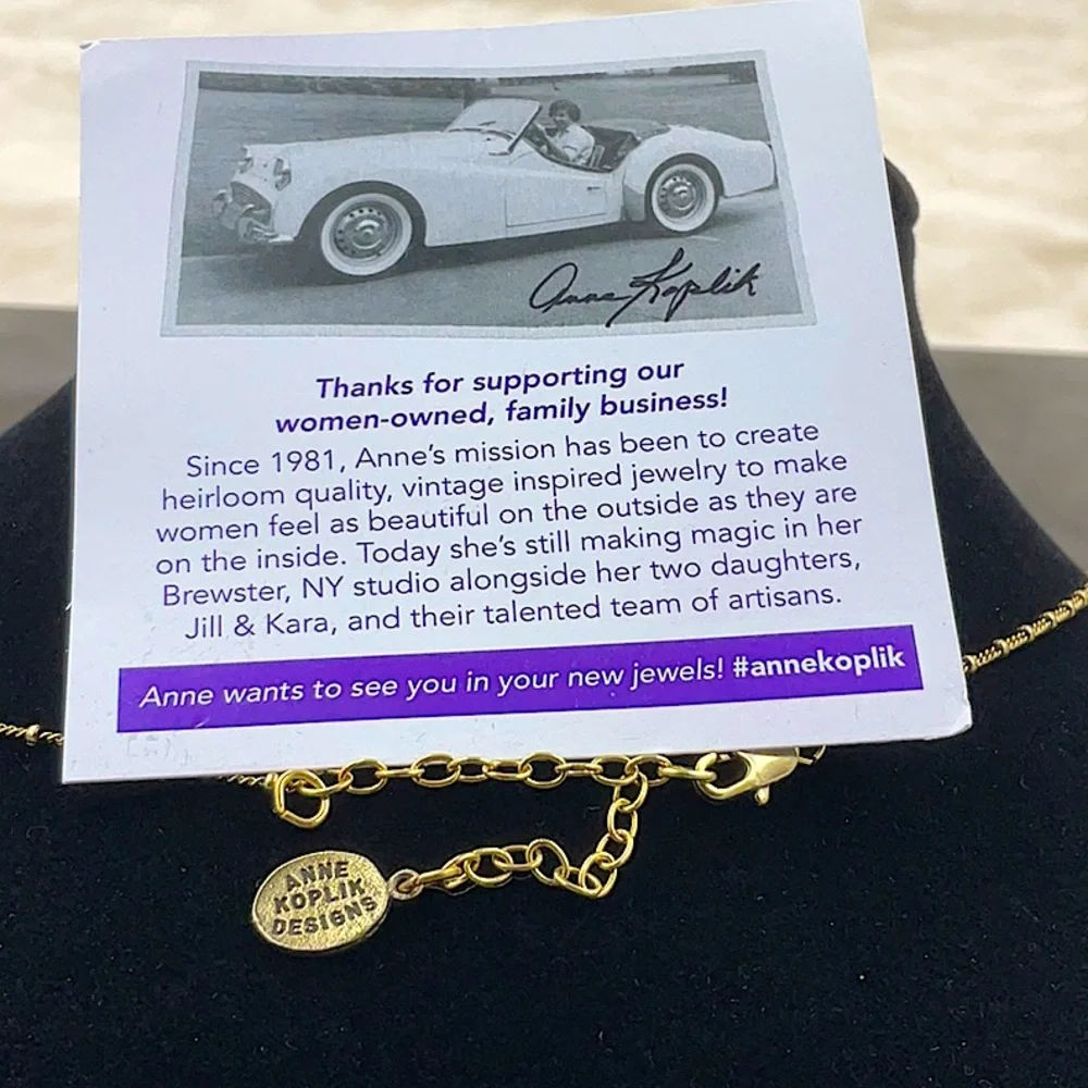 Vtg.Anne Koplik 18” Gold Necklace With Pendant - Picture 11 of 12